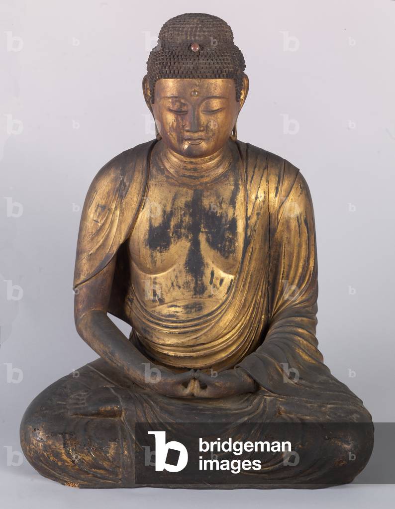 Amida Buddha, c.1130 (Wood with gold lacquer)