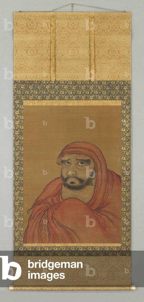 Large Head with Drapery (of Daruma) (Hanging scroll)