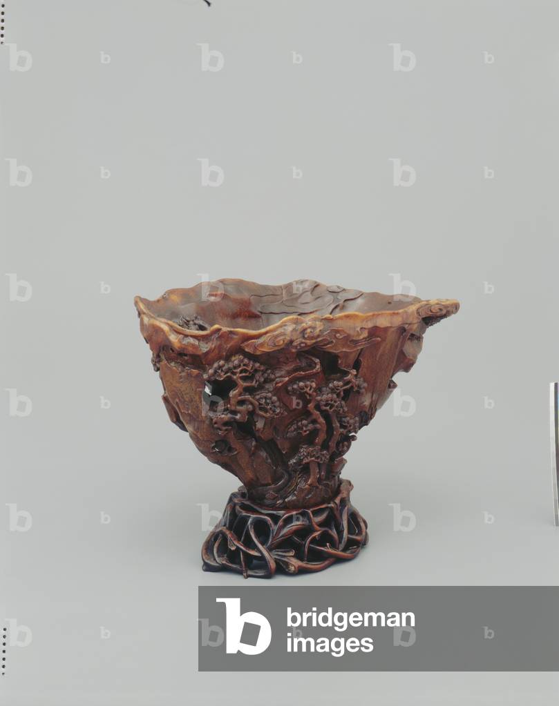 Cup with landscape decoration, 17th century (Rhinoceros horn)