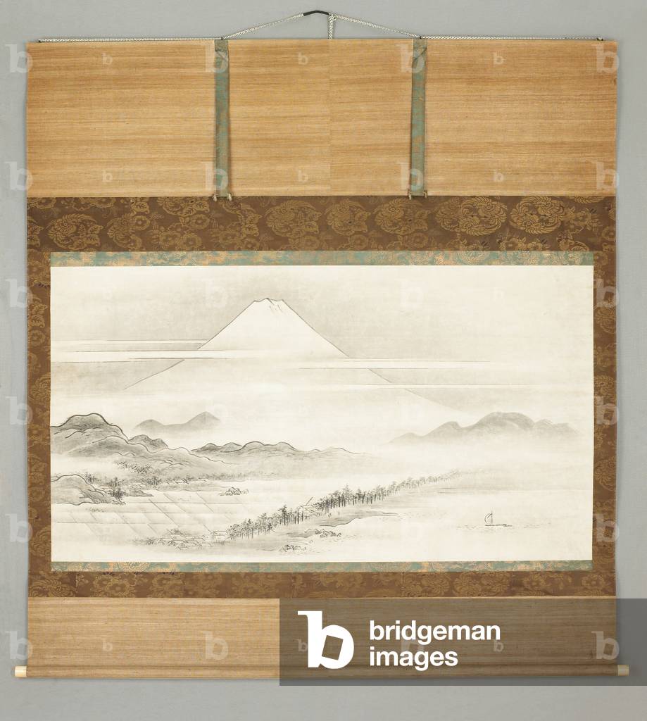 Kakemono, landscape of Mt. Fuji