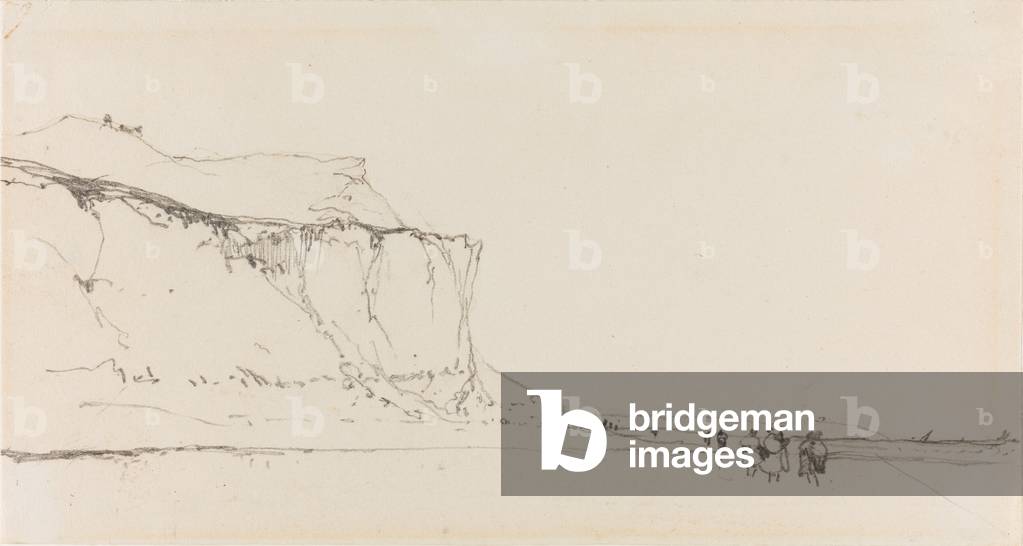 Sea Shore with Cliff, 1823 (Graphite on paper)