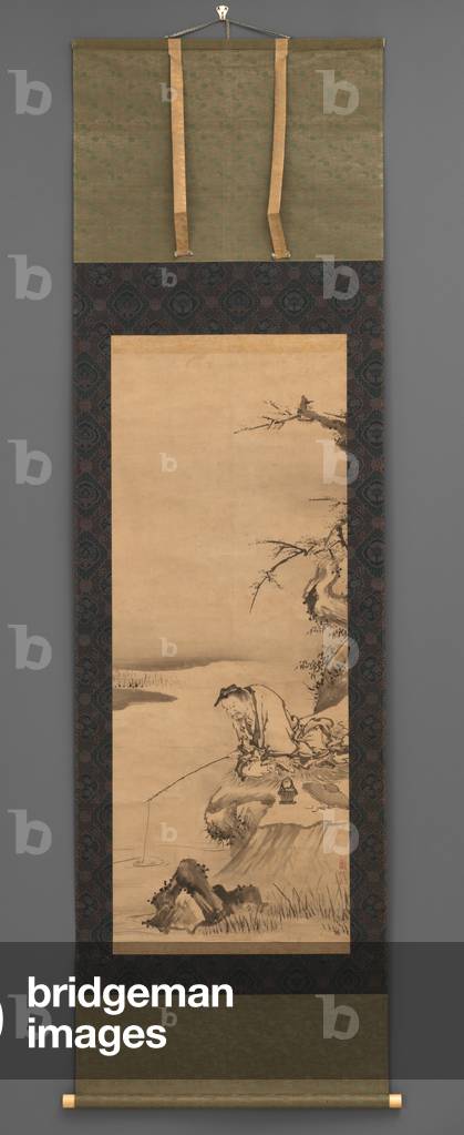 Taikobo, 17th century (Hanging scroll: ink and colour on silk, ivory
knobs)