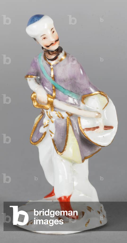 Turk scent bottle and stopper, c.1755 (Porcelain)