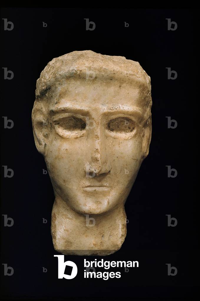 Funerary head, 3rd-1st century B.C. (Alabaster)