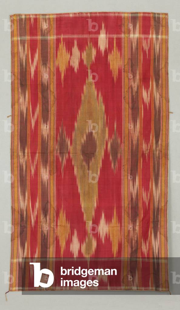 Cover; chine medallions and stripes, late
18th century - 19th century (Silk)