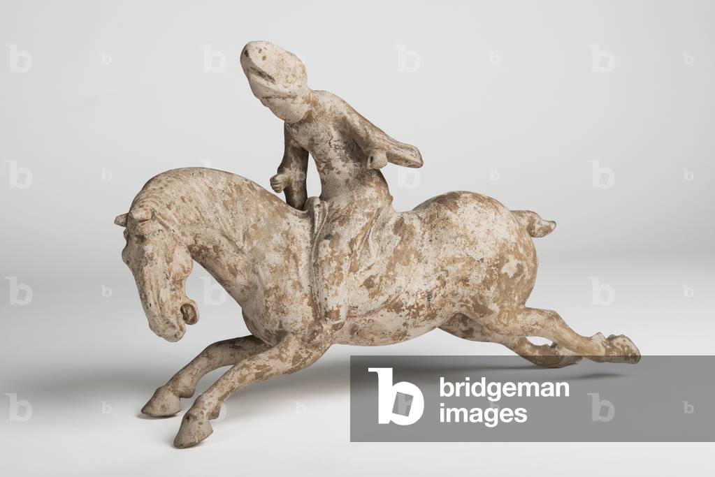 Polo player, 7th - 8th century (earthenware with traces of white slip and paint)