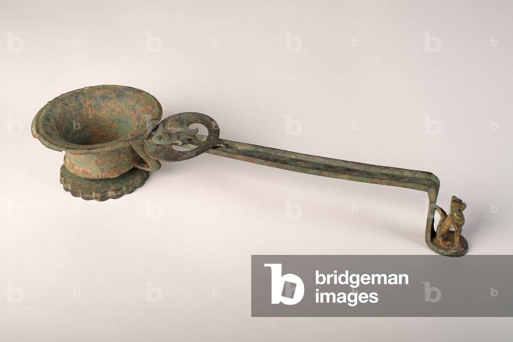 bronze hand censer, 7th century (bronze)