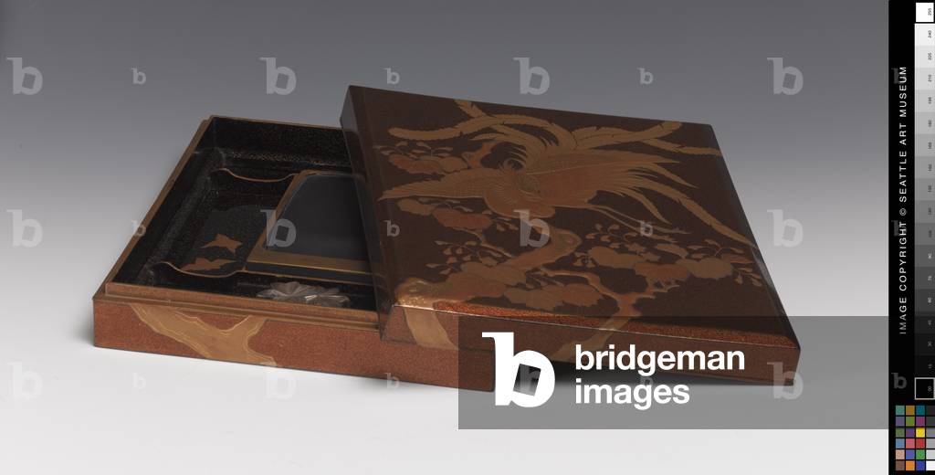 Writing Box, ink Stone, Water Container (Lacquer and stone)