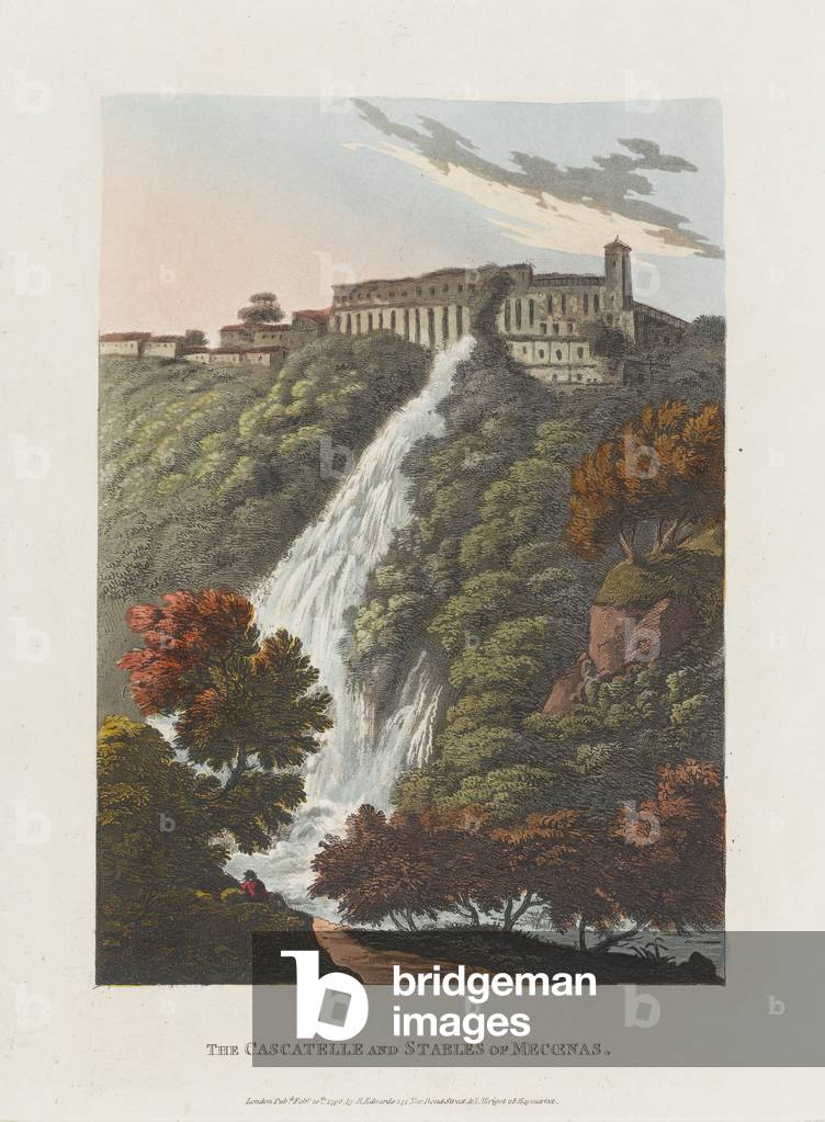 Cascatelle and Stables of Mecoenas, 1796 (aquatint)