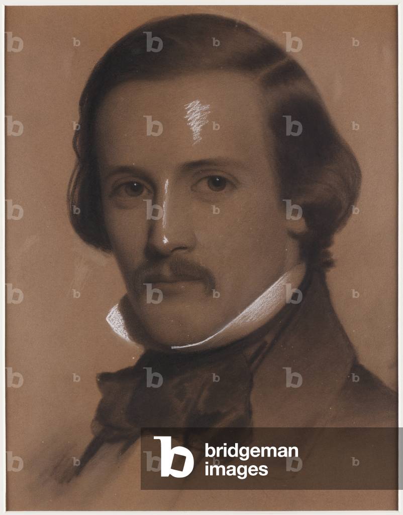 Portrait of a Gentleman, c.1850 (Charcoal and chalk on paper)