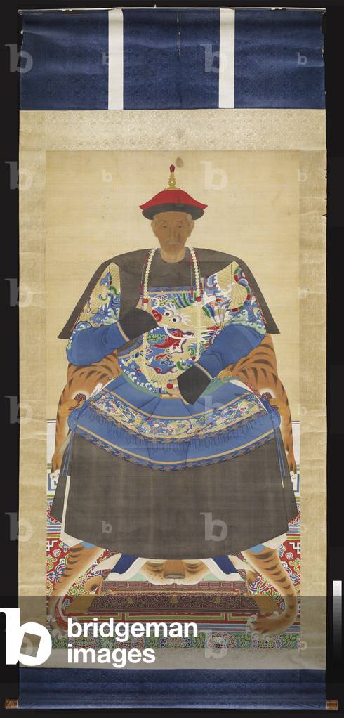 Ancestral portrait of nobleman (ink and colour on paper)