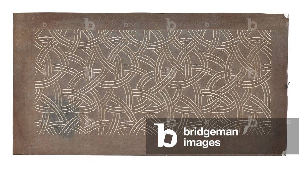 Paper stencil (katagami), early 20th century (Mulberry bark paper treated with persimmon
juice and silk thread)