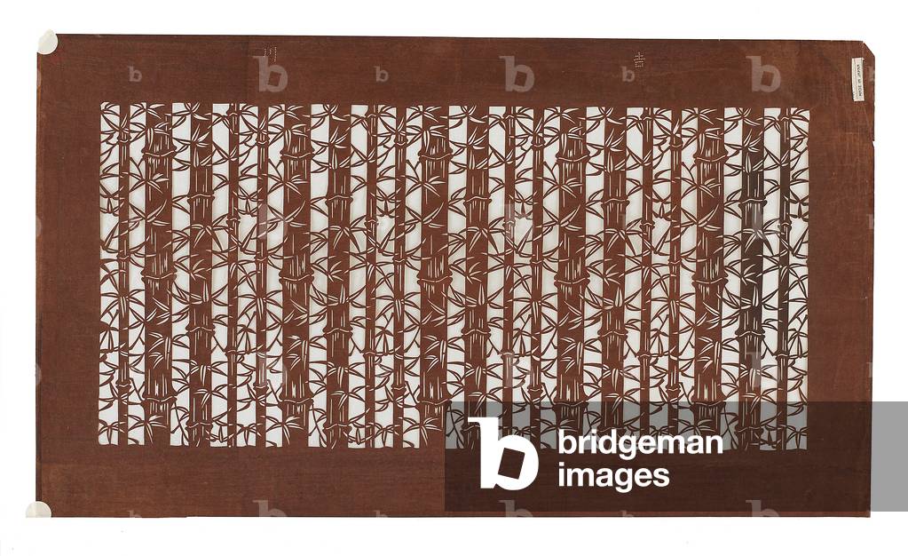 Paper stencil (katagami), late 19th century (Mulberry bark paper treated with persimmon
juice)