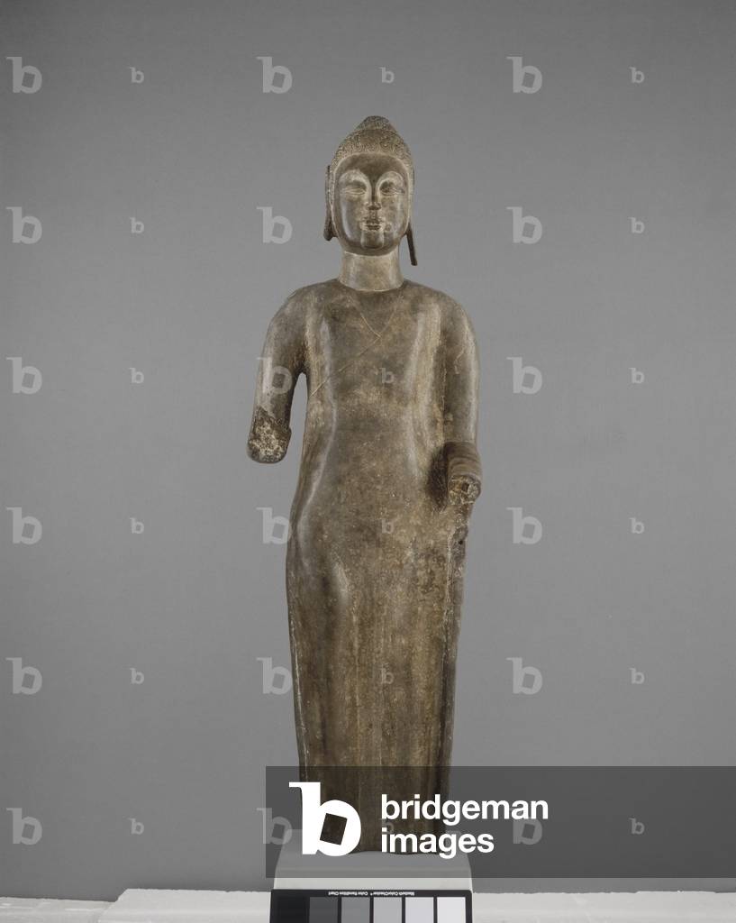 Standing Buddha, 6th century or later (limestone)