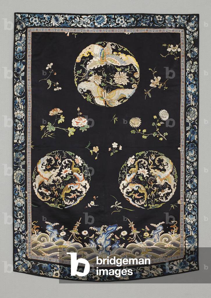 Hanging, c.1750-1800 (Silk with embroidery (satin stitch), natural
and synthetic dyes)