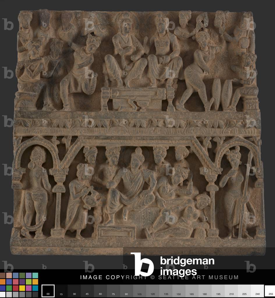 Prince Siddhartha Shakyamuni in the Palace
Before His Renunciation, 2nd -3rd century (Schist)