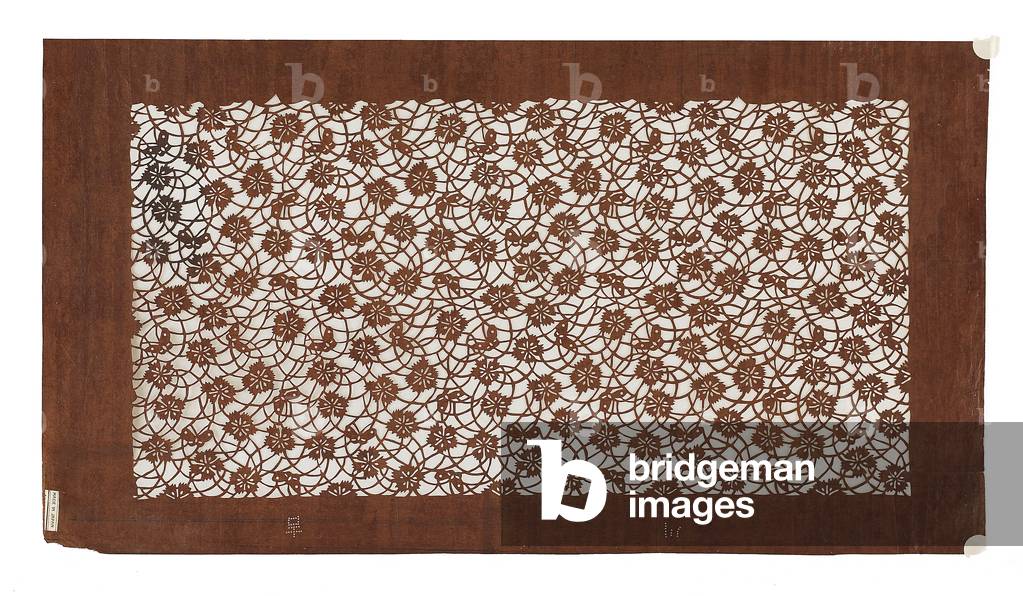 Paper stencil (katagami), late 19th century (Mulberry bark paper treated with persimmon
juice)
