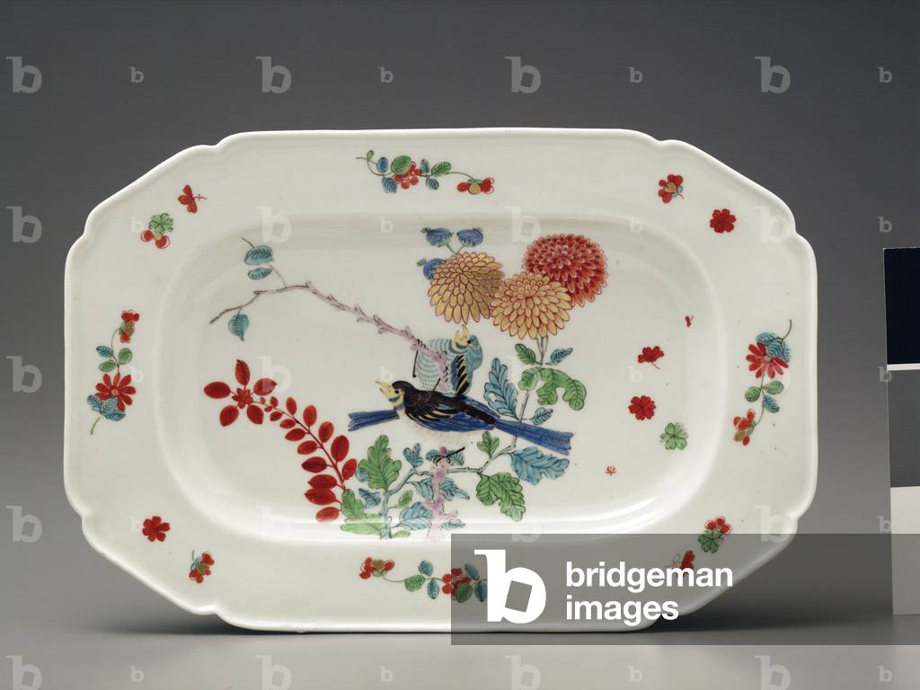 Rectangular dish, c.1765 (Soft paste porcelain)