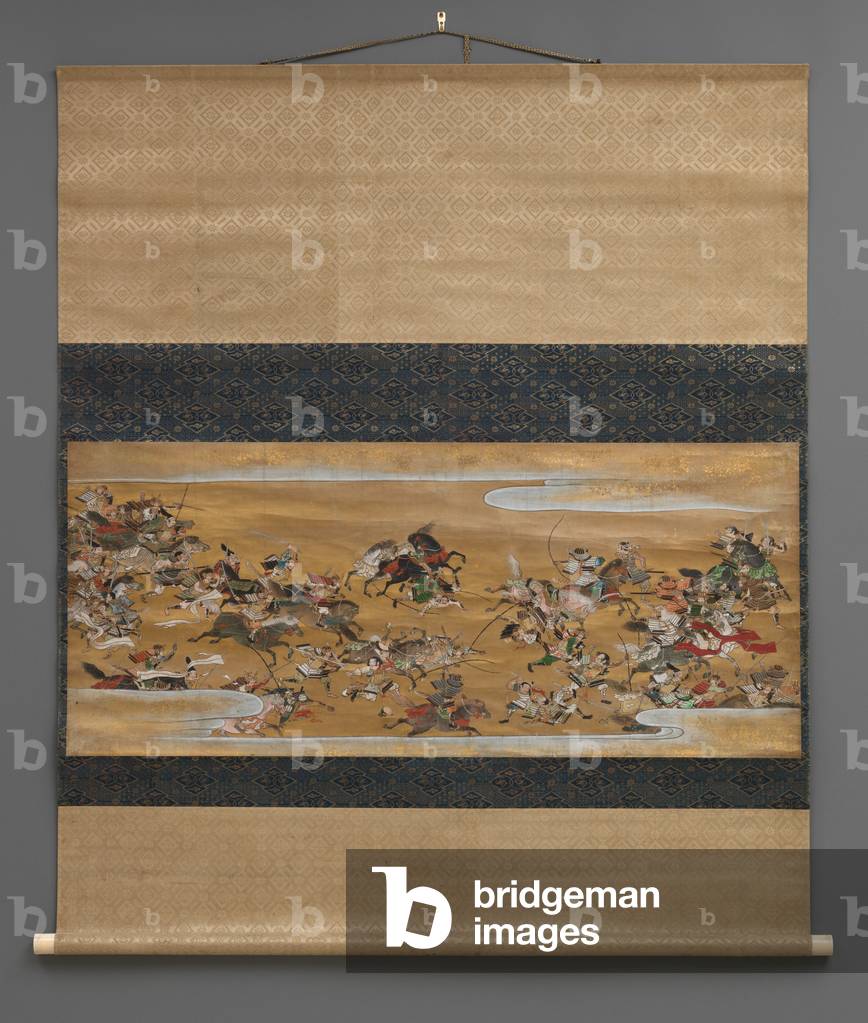 Battle scene in clouds (Hanging scroll)