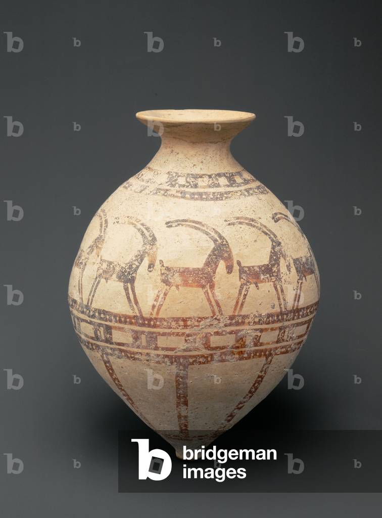Jar, border of ibexes, c.1000 B.C. (ceramic with slip and brown decoration)