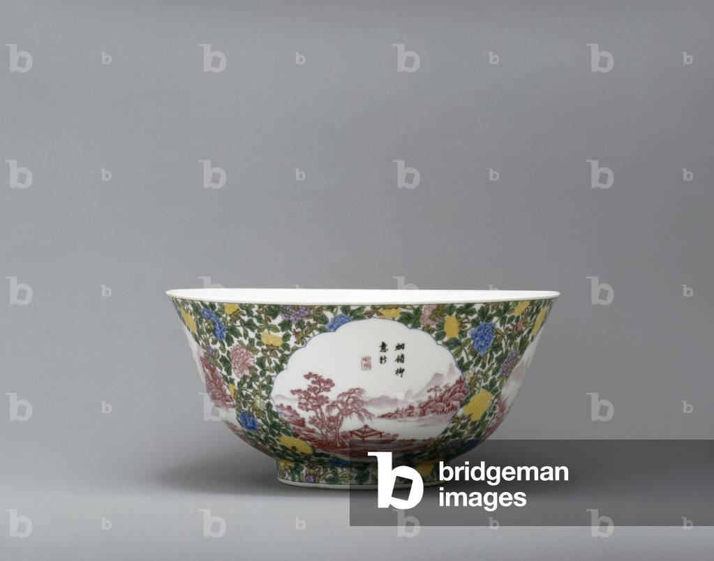 Bowl, early 18th century (Porcelain painted in famille rose overglaze)
