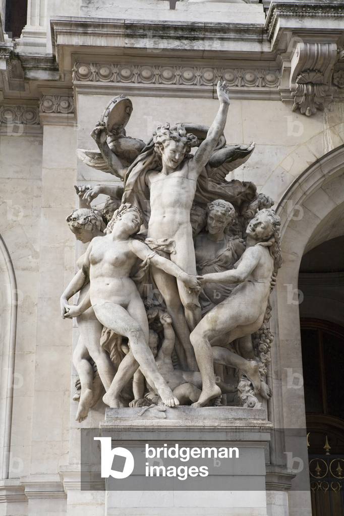 Statues on front of The Opera, Paris,