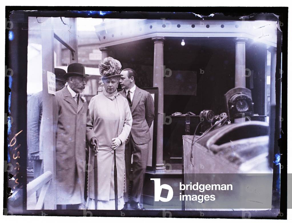 King George V and Queen Mary, visit to Wembley Exhibition, 1925 (b/w photo)