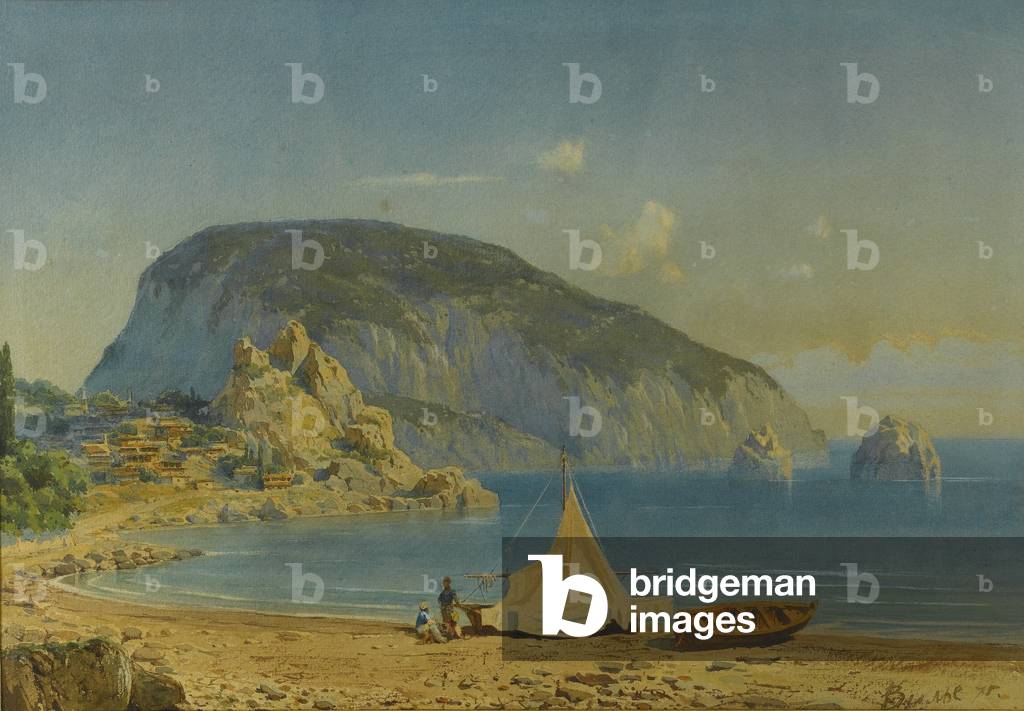 View of the Ayu Dag, 1875 (w/c on paper)