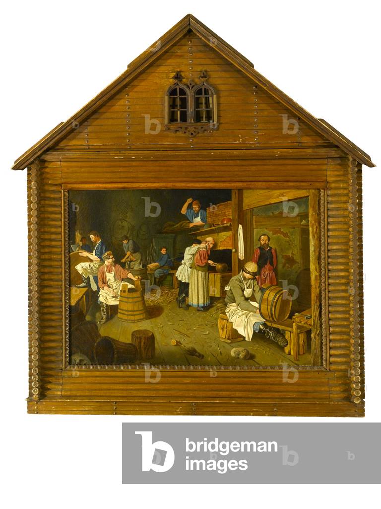 The Cooper's Workshop (oil on canvas)