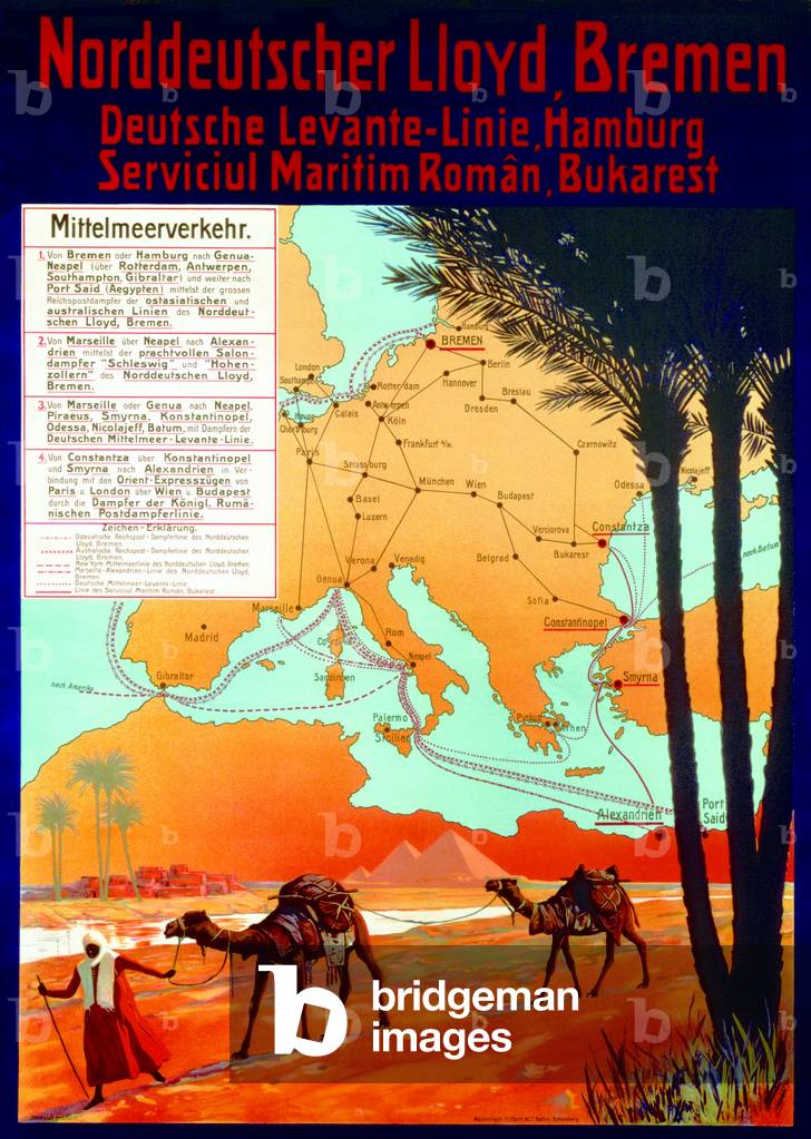 Poster advertising the German Levantine Line, 1906 (lithograph)