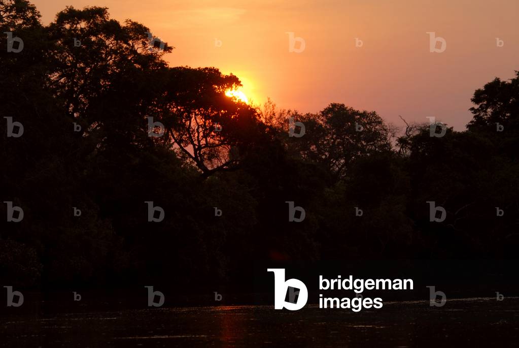 Busanga Plains, Zambia, Kafue National Park, November 2006 : sunset on Lunga river, 2006 (photo)