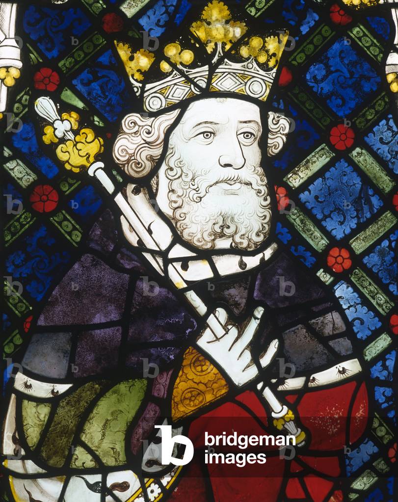 Window depicting King Canute, from the Great West Window (stained glass)