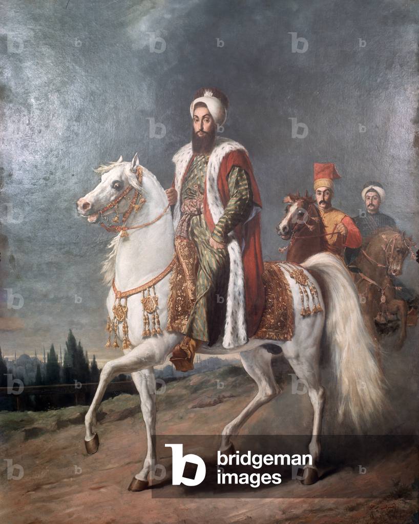 Selim III, Ottoman sultan 1789-1807, equestrian portrait by Hippolite Berteaux