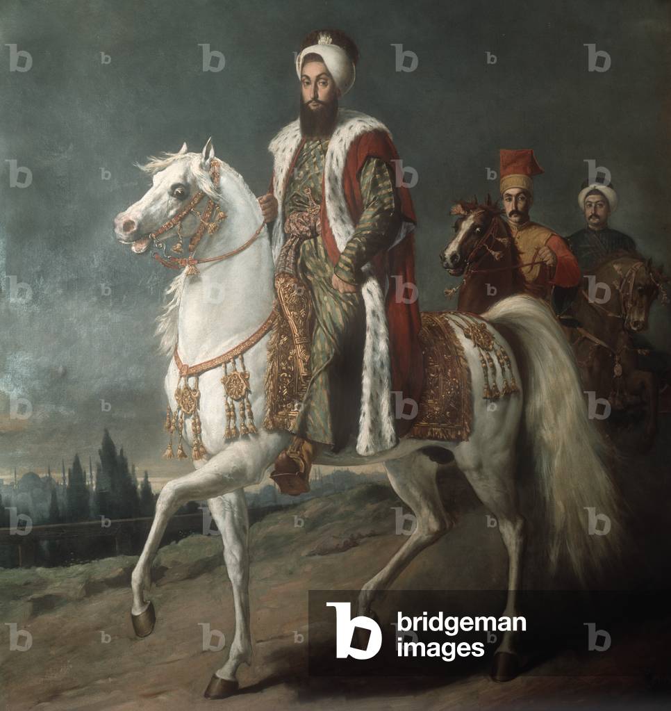 Selim III, Ottoman sultan 1789-1807, equestrian portrait by Hippolite Berteaux
