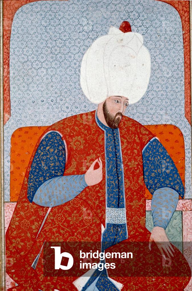 Portrait of Suleiman I, Ottoman sultan 1520-1566 from 'Genealogy of the Ottoman Sultans' (print)