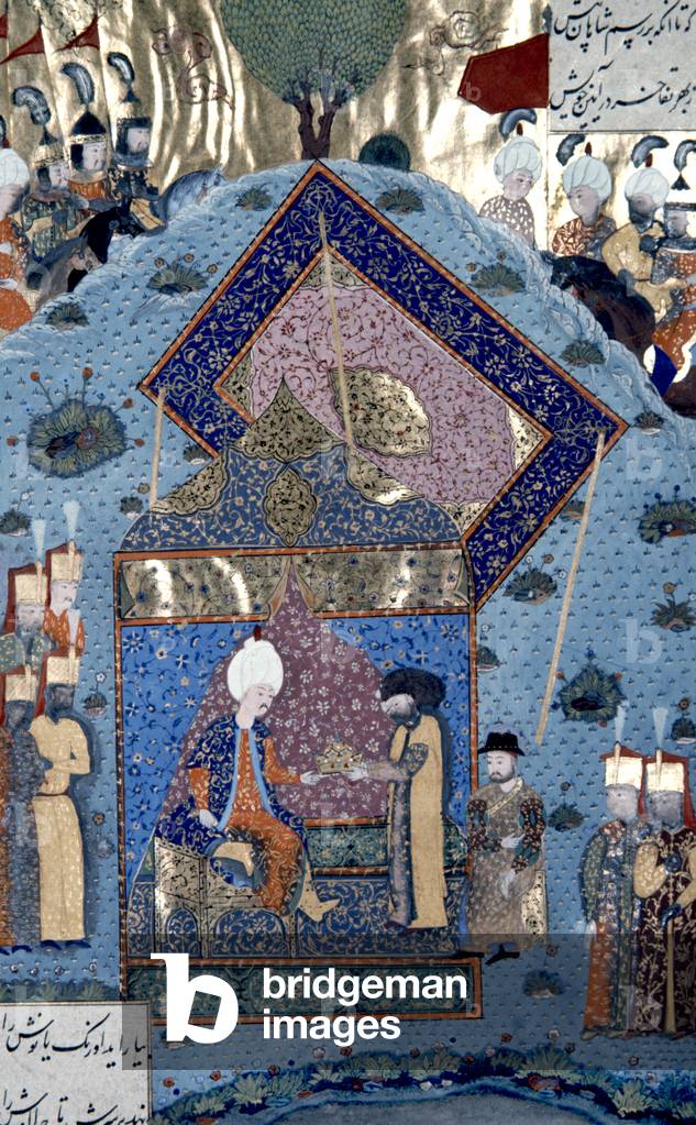 Suleyman I returns the Holy Crown to  Hungarian king Janos Zapolya, John I