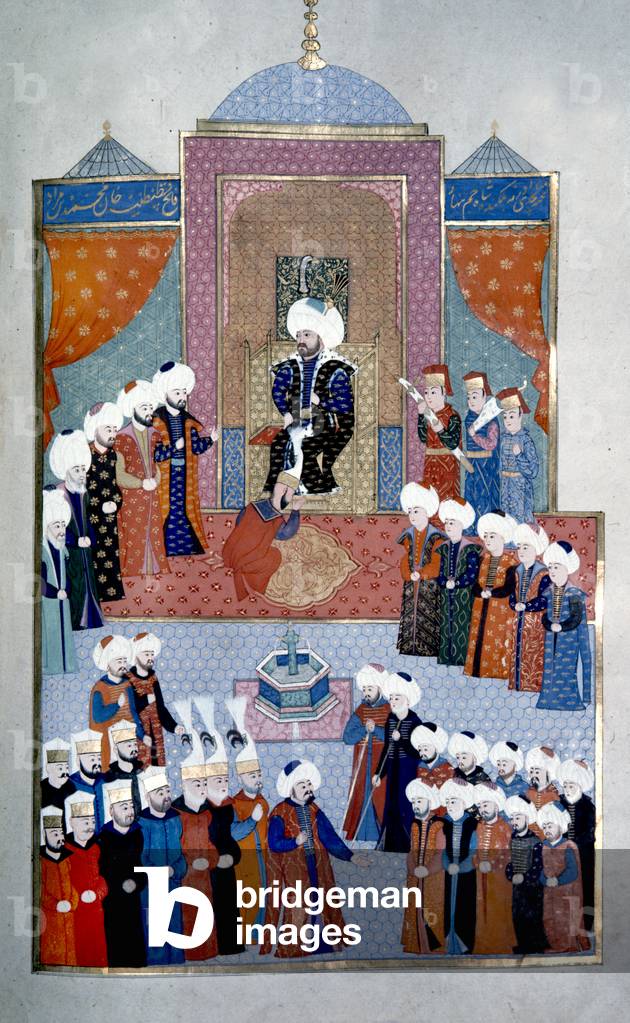 Enthronment of Mehmet II, Mehmed the Conqueror, Ottoman sultan 1444-1446 and 1451-1481
