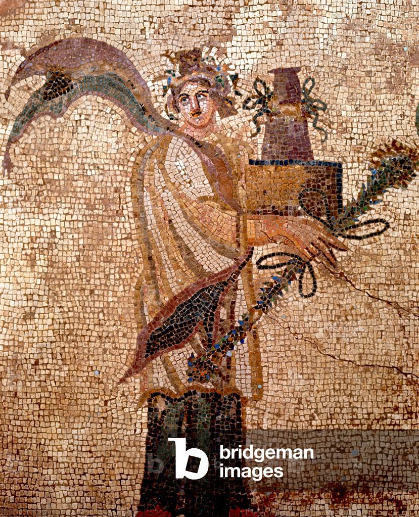 Woman with a box of secrets (mosaic)