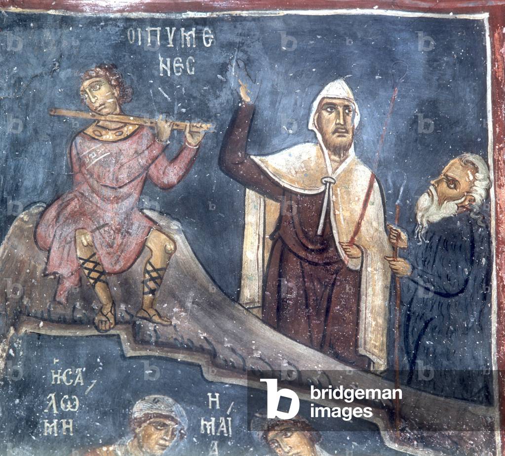 The Three Shepherds, detail from the Nativity (wall painting)