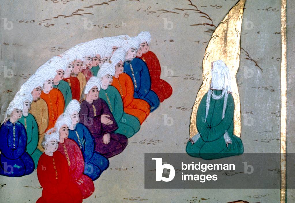 Mohammed preaching to his first followers