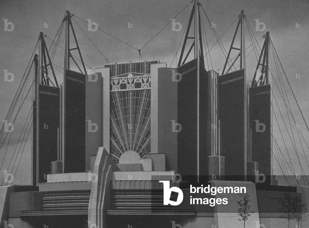Travel And Transport Building Front View At The Century Of Progress