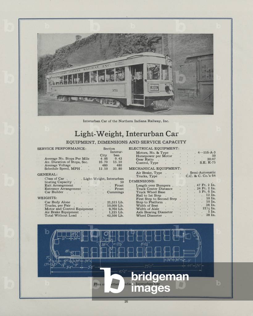 Westinghouse Electric & Manufacturing Company's Light-Weight Interurban Car Belonging To The Northern Indiana Railway Incorporated