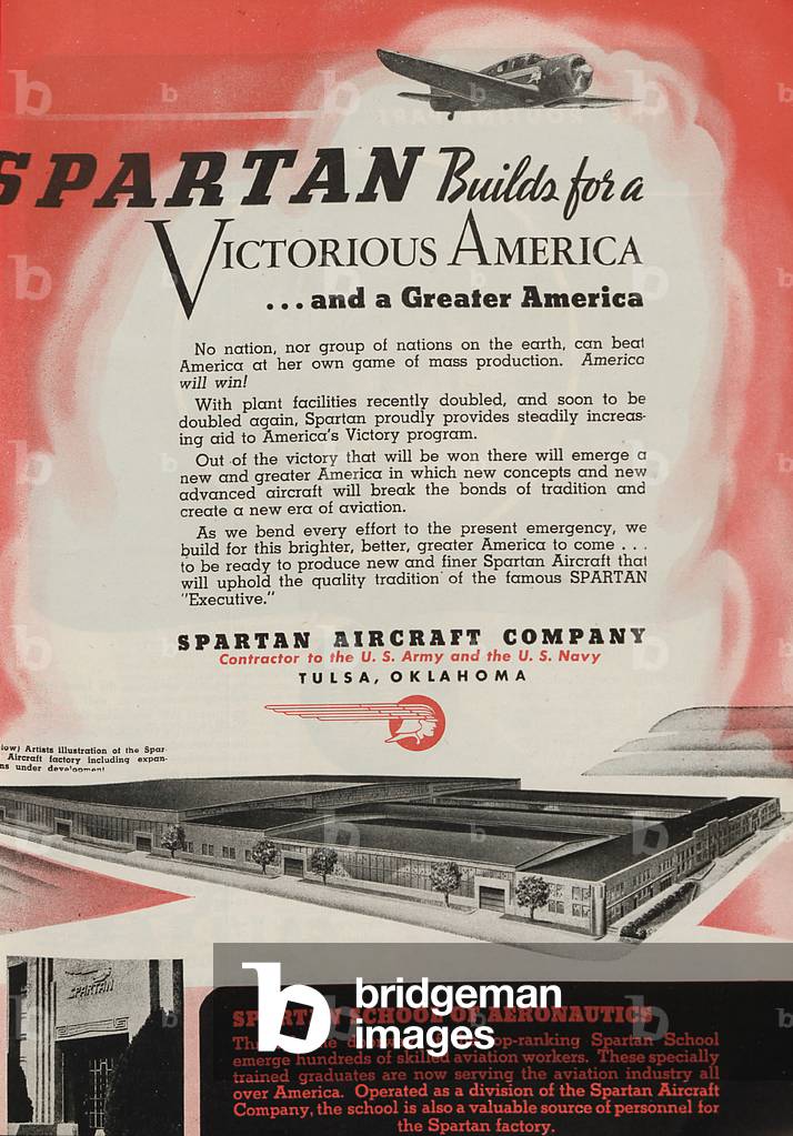 World War II Advertisement - Spartan Aircraft Company, Tulsa, Oklahoma