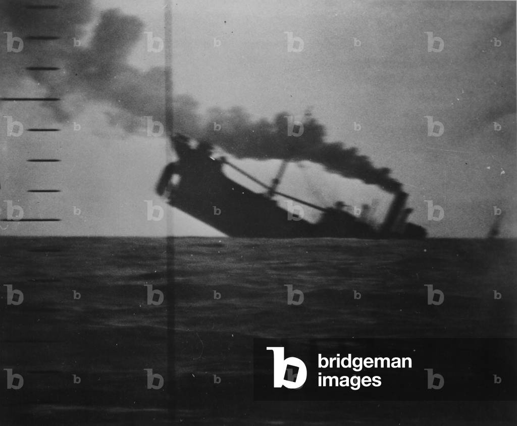 A World War Two Ship Sinking, As Seen Through The Periscope Of A Submarine