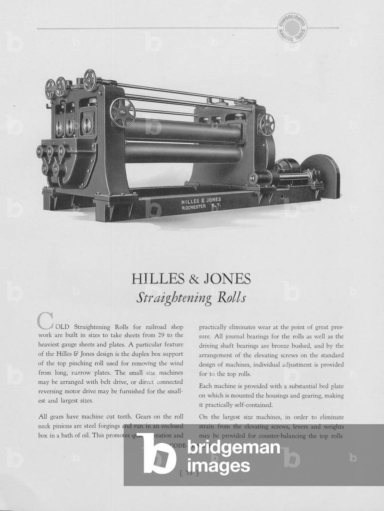 Hilles And Jones Straightening Rolls
