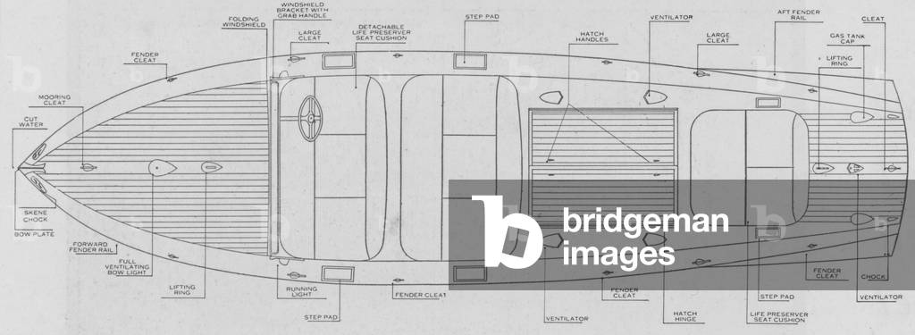 Deck Plan Of A Chris-Craft Runabout