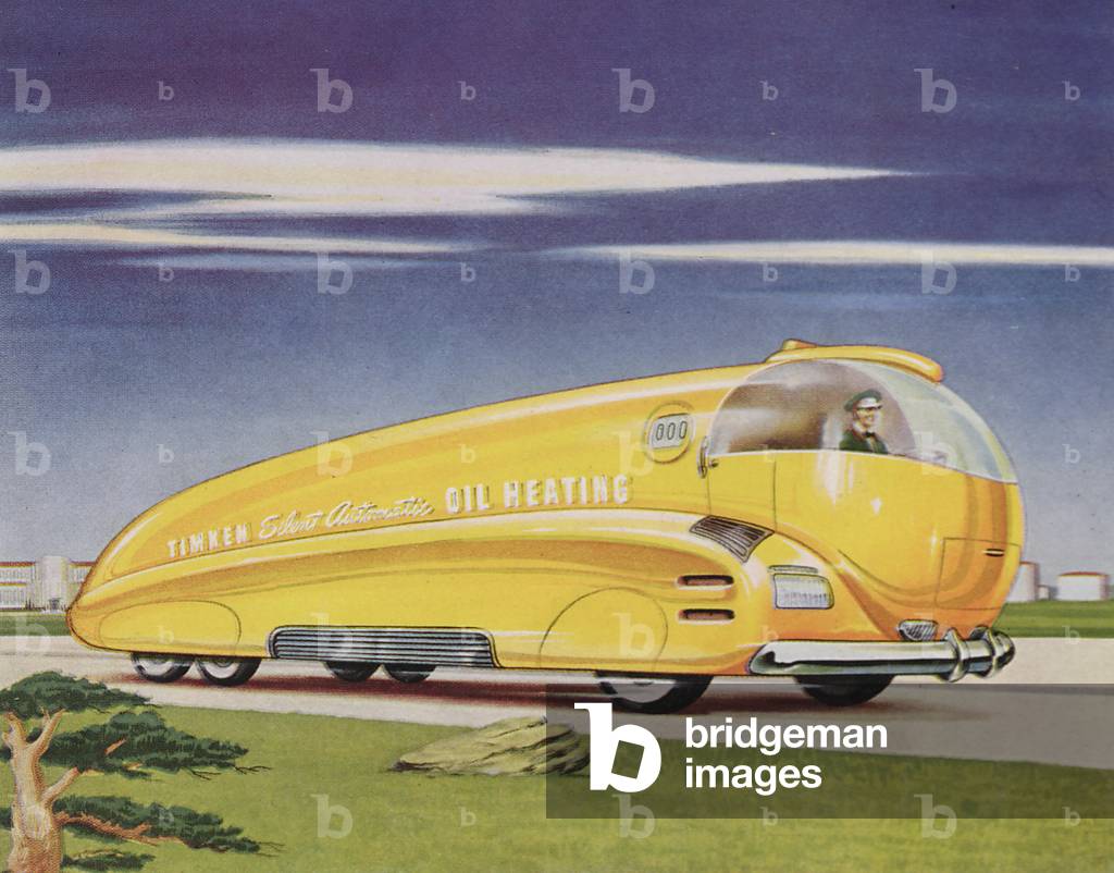 Illustration Of A Futuristic Fuel Oil Truck