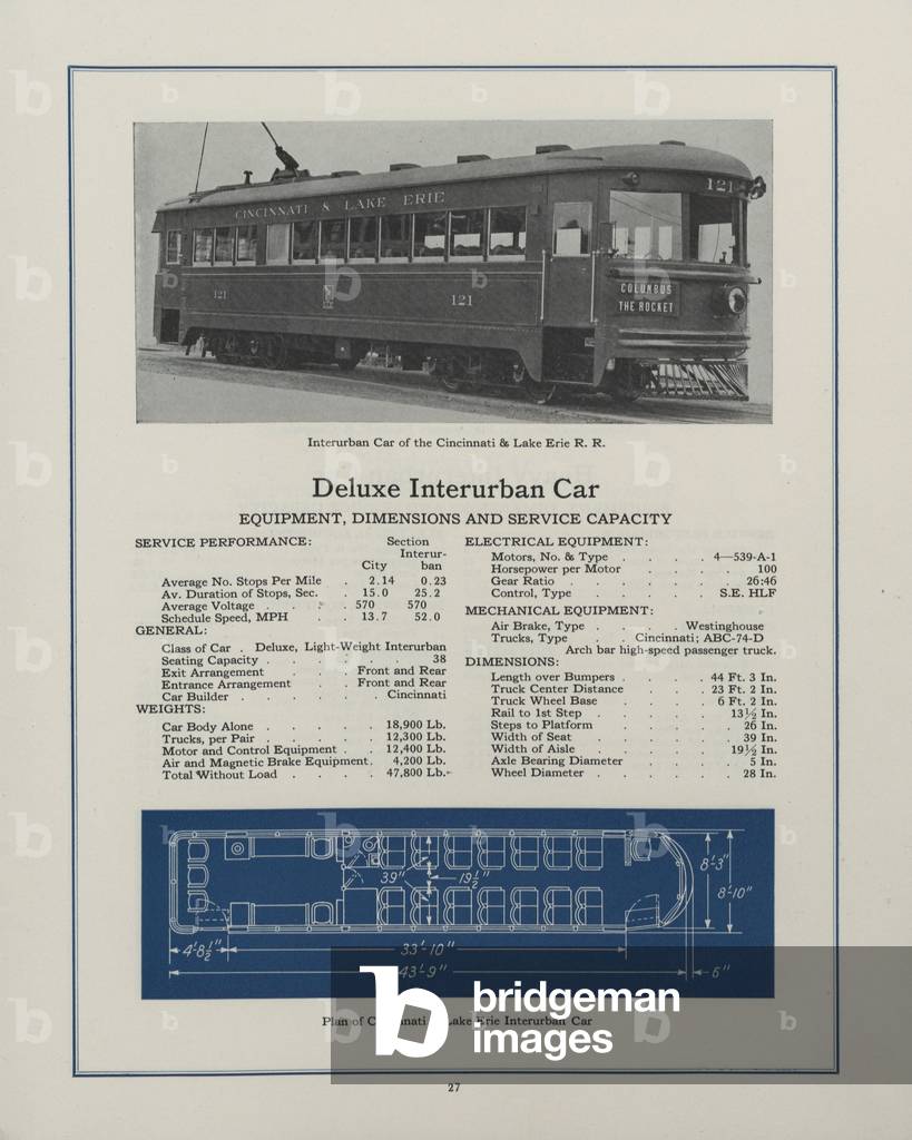 Westinghouse Electric & Manufacturing Company's Deluxe Interurban Car Belonging To The Cincinnati And Lake Erie Railroad