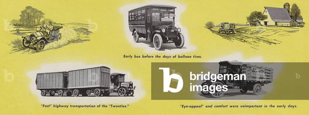 Early Motor Transportation Photographs - Vehicles, Trucks and Busses.