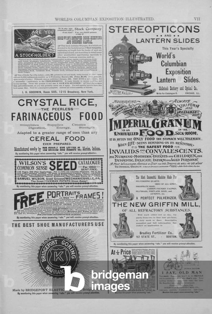 Advertisements From The World's Columbian Exposition Illustrated